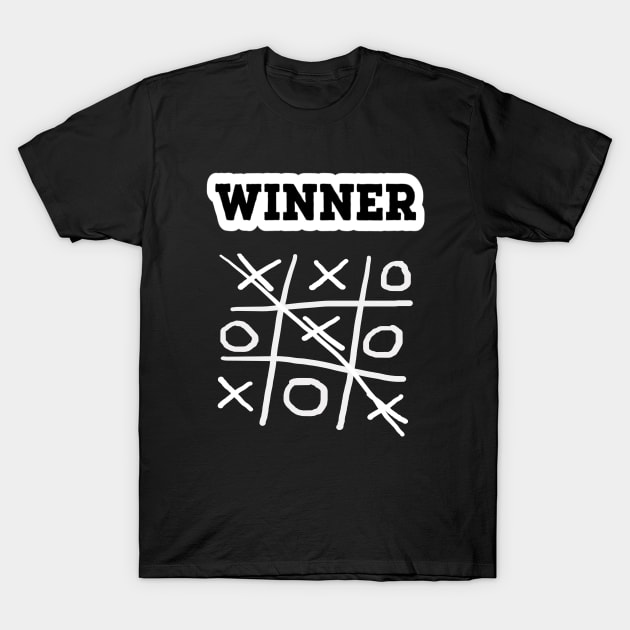 Tic Tac Win. Game Winner. (Black Background) T-Shirt by Art By LM Designs 